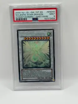 2009 YuGiOh 1st Ed Majestic Star Dragon Ghost Rare EN040 MINT PSA 9 - Image 1