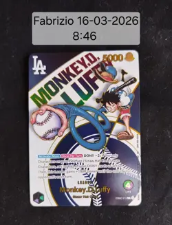 2025 ONE PIECE PROMO DODGERS X ONE PIECE NIGHT #010 MONKEY D. LUFFY - Image 1