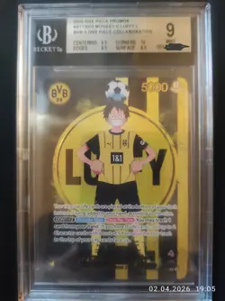 MONKEY D. LUFFY BVB X ONE PIECE MATCH DAY '25 ONE PIECE PROMOS 003 BGS 9 - Image 1