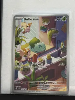Pokemon TCG Bulbasaur Sv07: Stellar Crown 143/142 Illustration Rare Holo 70HP - Image 1