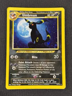 Pokemon TCG Umbreon 13/75 Neo Discovery Holo Rare Card Moderately Played - Image 1