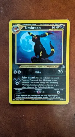 Pokemon TCG Umbreon Neo Discovery Holo Rare Card 13/75 2001 WOTC Vintage - Image 1