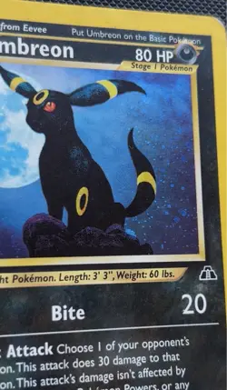 Pokemon TCG Umbreon Neo Discovery Holo Card 13/75 Unlimited Rare, MP - Image 3