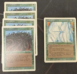 MTG Revised 8x Green Card Lot 4x Wall of Wood, 3x Craw Wurm, 1x Wall of Ice - Image 1