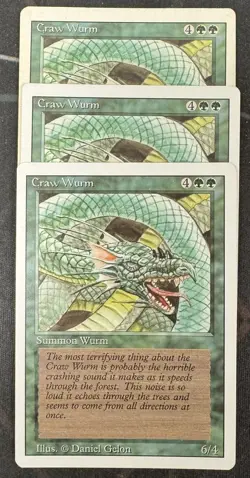 MTG Revised 8x Green Card Lot 4x Wall of Wood, 3x Craw Wurm, 1x Wall of Ice - Image 2