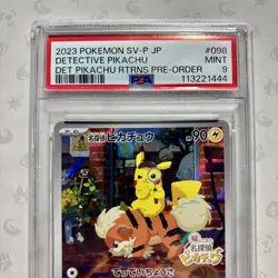 PSA 9 Detective Pikachu 098/SV-P Pre-Order Promo Japanese Pokemon Card MINT - Image 3