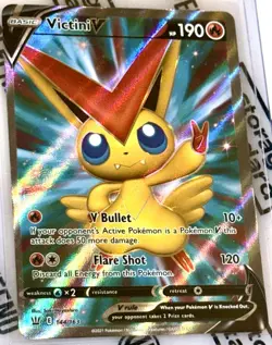 Victini V Full Art 144/163 Battle Styles Ultra Rare Pokemon Card NM SwSh05 Holo - Image 1