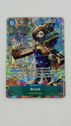 One Piece Card Game Brook OP15-032 SR Full Art Holo Straw Hat Crew English NM - Image 1