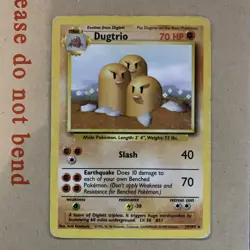 Dugtrio 19/102 Base Set Non Holo Rare 1999 Vintage Pokemon Card - HP - Image 1