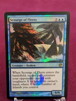 Magic the Gathering MTG Journey into Nyx Prerelease SCOURGE OF FLEETS Foil - Image 1
