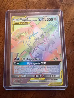 Pokemon Moltres, Zapdos, Articuno GX 69/68 Hidden Fates Holo Rainbow Trading TCG - Image 1