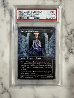 MTG✨SOLEMN SIMULACRUM Brdless/Ext Art✨SLD Bonus PSA 10 RARE Artifact Creature - Image 1