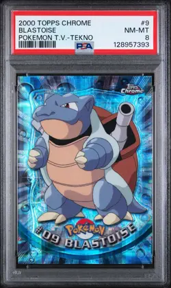 2000 Topps Chrome Pokemon Blastoise Tekno PSA 8 Low Pop Rare #9 Series 1 - Image 1