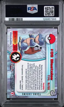 2000 Topps Chrome Pokemon Blastoise Tekno PSA 8 Low Pop Rare #9 Series 1 - Image 2