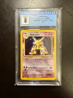 1999 Pokemon Alakazam #1 Base Set Holo CGC 8 - Image 1