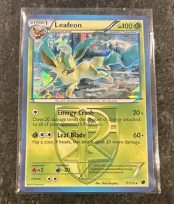 Pokemon TCG Leafeon Plasma Freeze 11/116 Exclusive Cracked Ice Holo MP - Image 1
