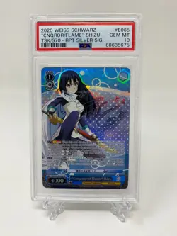 Weiss Schwarz "Conqueror of Flames" Shizu Silver Signature TSK/S70-E065SP PSA 10 - Image 1