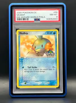 POP 17-PSA NM-MT 8 Mudkip #56 Wizard World Philadelphia Promo 2005 EX Emerald - Image 1