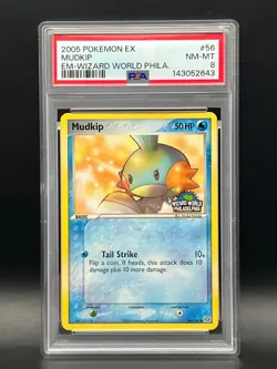 POP 17-PSA NM-MT 8 Mudkip #56 Wizard World Philadelphia Promo 2005 EX Emerald - Image 2