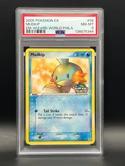 PSA NM-MT 8 Mudkip Wizard World Philadelphia Promo 2005 EX Emerald #56 Low Pop - Image 1