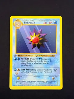 Pokemon Card - Starmie Base Set (Shadowless) 64/102 Common 1st Edition - Image 1