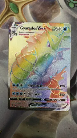 Pokemon Gyarados VMAX TCG Rainbow Secret Rare Card 207/203 Evolving Skies - Image 1