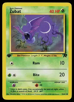 Pokemon Card Team Rocket Zubat 70/82 Common 1st Edition - Image 1