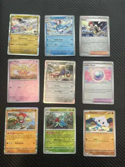 Pokemon Bulk Lot | 9 Cards | Reverse Holo & Holo NM Zacian Reshiram Hawlucha - Image 1