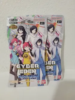 2 Packs Digimon Card Game: Booster Set - Cyber Eden (BT-22) Factory Sealed - Image 1