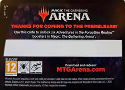 Magic Arena Adventures in the Forgotten Realms Prerelease Promo Code, 6 Packs - Image 1