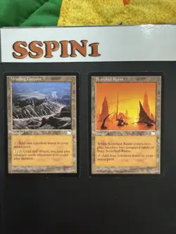MTG Scorched Ruins, Winding Canyons Weatherlight Land lot - Image 1