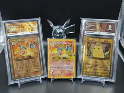 Pokemon 25th Celebrations UPC Metal Charizard & Pikachu ACE 8 + Holo Charizard - Image 1