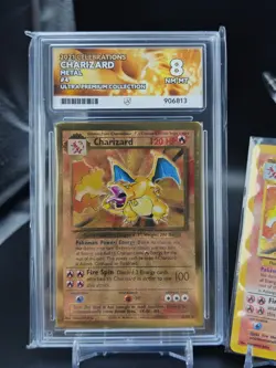 Pokemon 25th Celebrations UPC Metal Charizard & Pikachu ACE 8 + Holo Charizard - Image 2