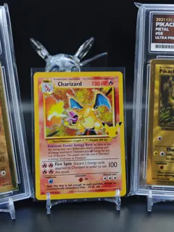 Pokemon 25th Celebrations UPC Metal Charizard & Pikachu ACE 8 + Holo Charizard - Image 4