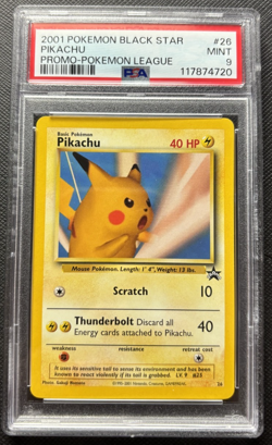 Snap Pikachu Black Star Promo 26 2001 Pokemon League 2001 PSA 9 - Image 1