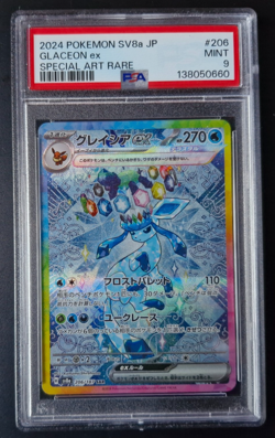 ✨Carte Pokemon PSA 9 Glaceon EX 206/187 SV8a Terastal Festival JP - Image 1