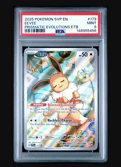Pokemon Eevee Svp 173 Prismatic Evolutions Promo Psa 9 Mint Holo Super Clean. - Image 1