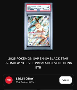 Pokemon Eevee Svp 173 Prismatic Evolutions Promo Psa 9 Mint Holo Super Clean. - Image 3