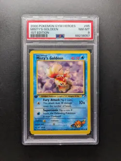 2000 Pokemon MISTY'S GOLDEEN - 85/132 - 1. Edition - Gym Heroes - PSA 8 - Image 1