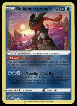 Radiant Greninja 046/189 Astral Radiance Radiant Rare Pokemon NM - Image 1