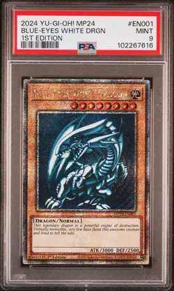 2024 YU-GI-OH! MP24-25TH ANV TIN: DUELING MIRRORS BLUE-EYES WHITE DRAGON PSA 9 - Image 1