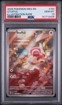 2025 Pokemon Mega Evolution Stufful Illustration Rare #154/132 PSA 10 GEM MINT - Image 1