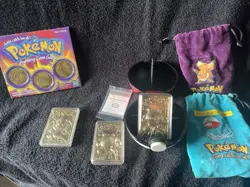 Vintage Pokemon Marble Lot Gold Cards Pokeball Coin Game Bundle- Charizard And M - Image 1