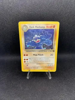 Vintage Pokemon Card Holo Team Rocket Dark Machamp 10/82 - Image 1