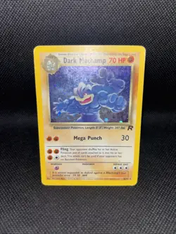 Vintage Pokemon Card Holo Team Rocket Dark Machamp 10/82 - Image 2