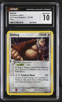CGC 10 GEM MINT Slaking 2007 EX Power Keepers 13/108 Holo SWIRL Pokemon Card - Image 1