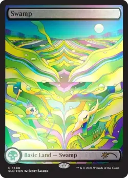 MTG English Swamp (1480) (Rainbow Foil) NM Foil Secret Lair - Image 1