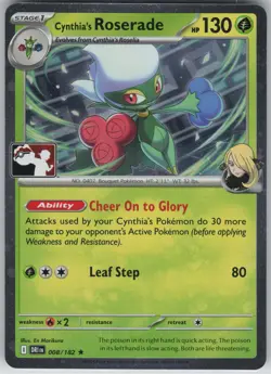 Cynthia's Roserade Rare Cosmos Prize Pack Series Cards 008/182 NM - Image 1