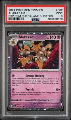 PSA 9 MINT Alakazam 082/167 Blisters Exclusive Cosmos Holo Rare Pokemon Card - Image 1
