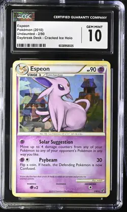 Espeon 2/90 Undaunted Cracked Ice Holo CGC 10 Pokemon Card Daybreak Deck Low Pop - Image 1